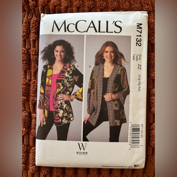 McCall's M7132 Sewing Pattern - Misses Jackets - Size L-XL-XXL - Picture 1 of 3